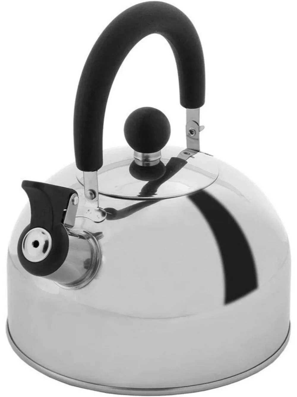 Silver Kitchen Whistling Tea Kettle 2 Quart Stainless Steel Stovetop Teapot